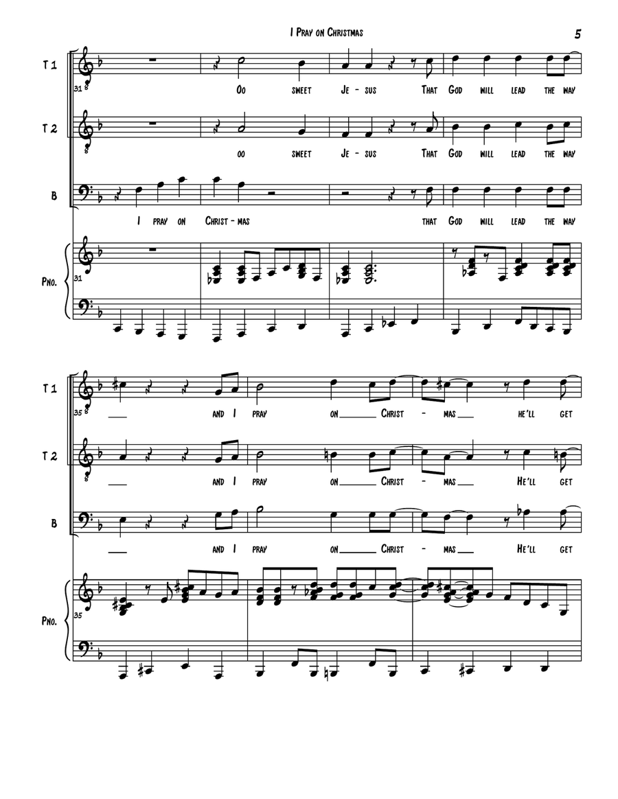 I Pray On Christmas I Pray On Christmas TTBB scores gallery preview page 5