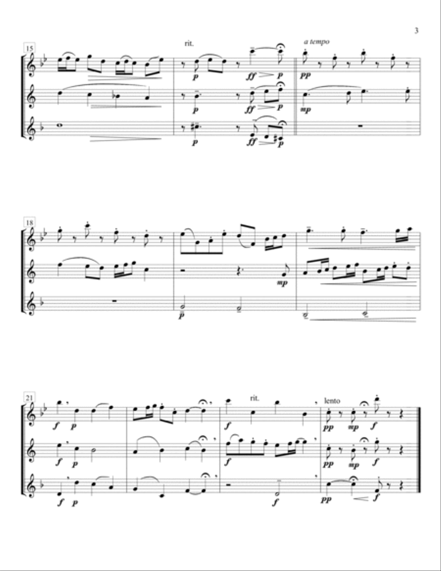 Trio for Flute, Clarinet, and Horn Small Ensemble scores gallery preview page 4