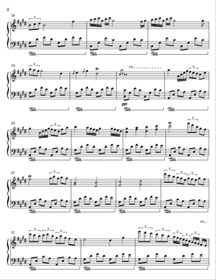 Nocturnal Piano Solo scores gallery preview page 2