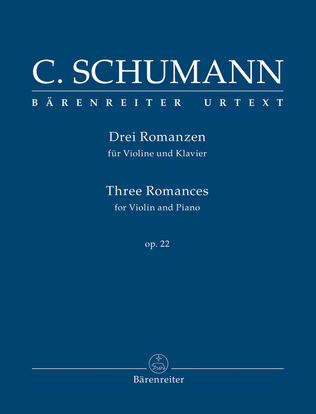 Book cover for Three Romances for Violin and Piano, op. 22