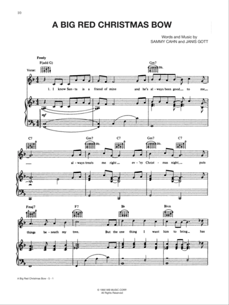 A Big Red Christmas Bow Piano, Vocal, Guitar scores gallery preview page 1