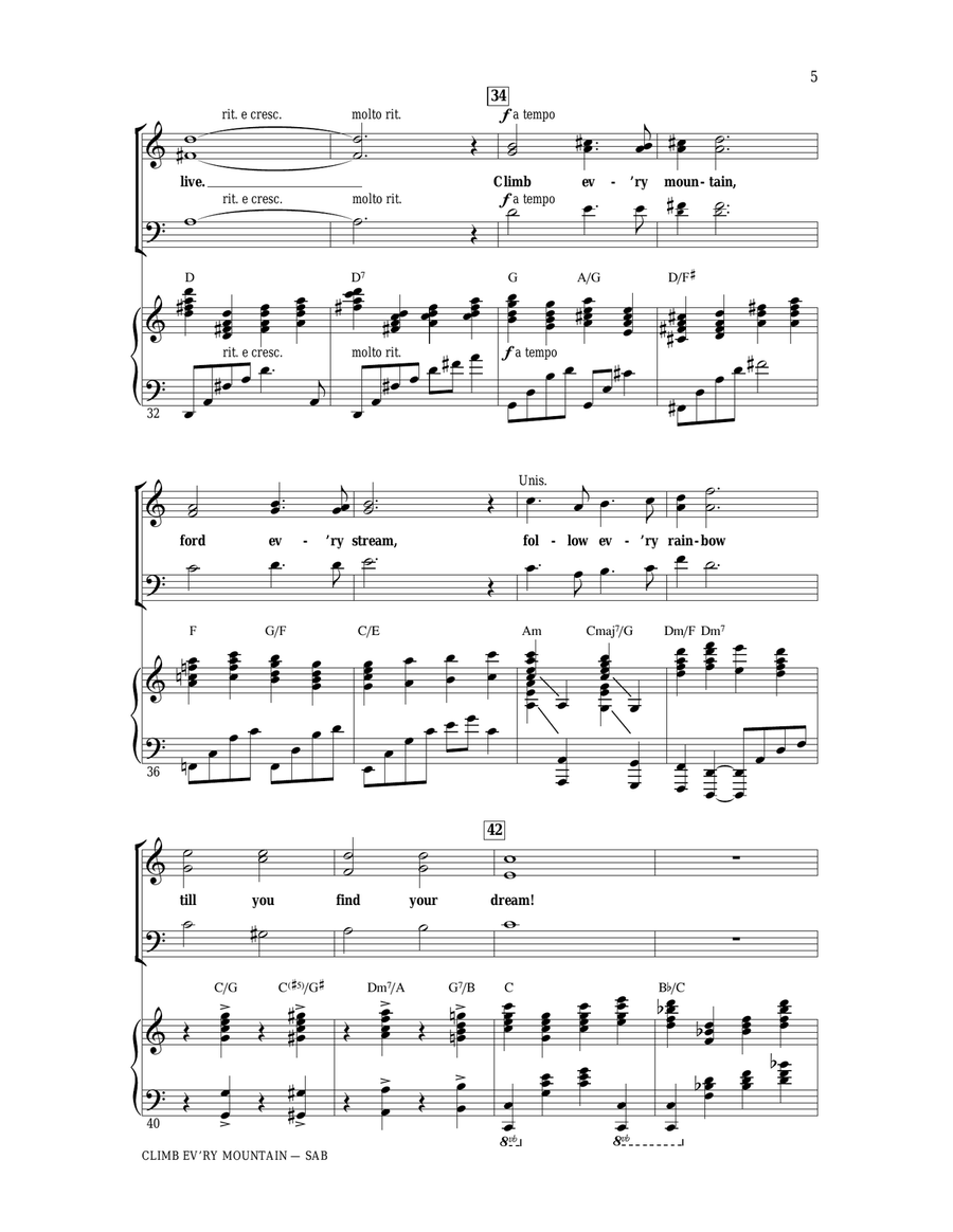 Climb Ev'ry Mountain (from The Sound Of Music) (arr. Ed Lojeski) 3-Part scores gallery preview page 4
