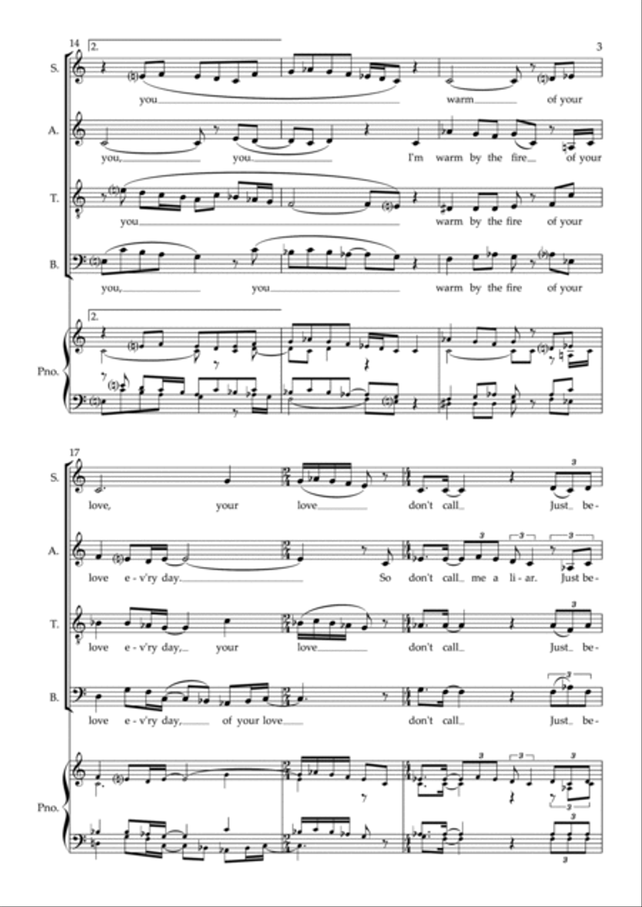 Nine Million Bicycles 4-Part scores gallery preview page 3