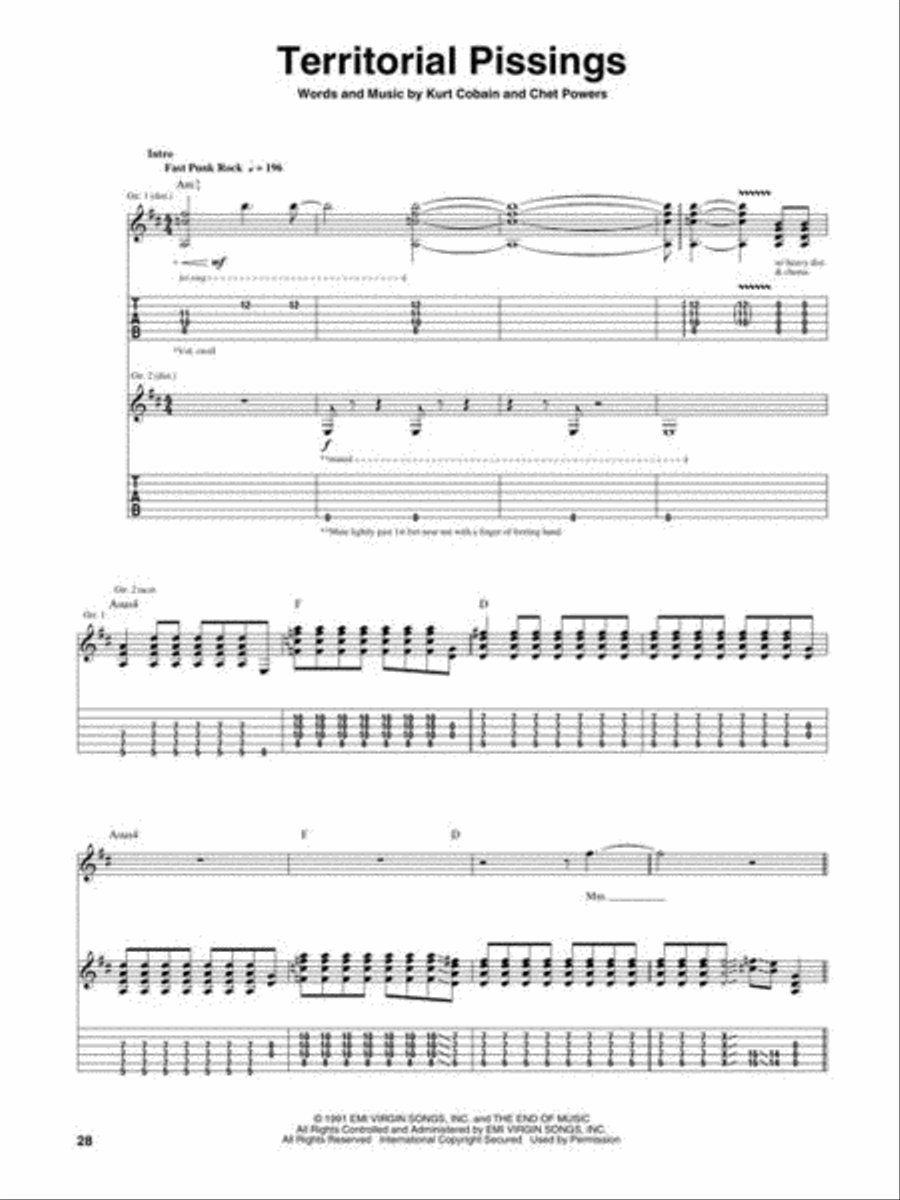 Nirvana – Nevermind Nirvana – Nevermind Electric Guitar scores gallery preview page 5