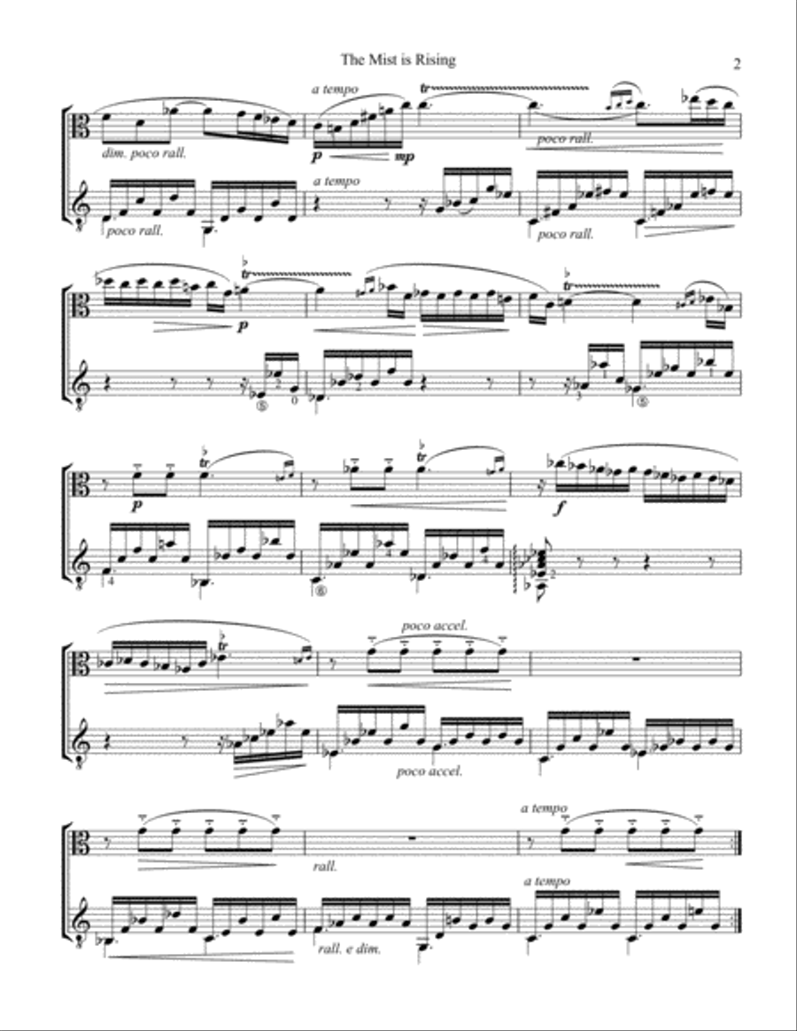 The Mist is Rising / Taagen letter Op. 41 for viola and guitar String Duet scores gallery preview page 2