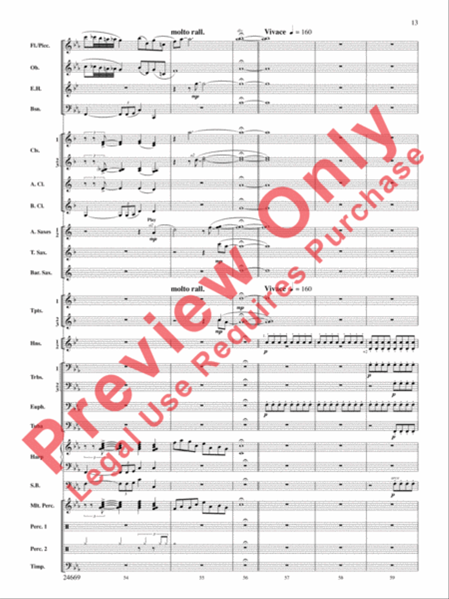 Metroplex: Three Postcards from Manhattan Concert Band scores gallery preview page 14
