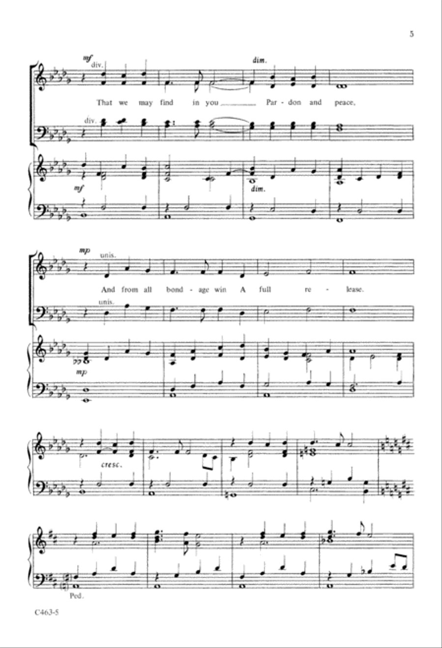 Here at Thy Table, Lord 4-Part scores gallery preview page 6