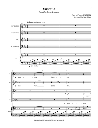 Sanctus (from the Fauré Requiem) (SSAB)