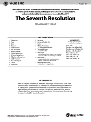 The Seventh Resolution: Score