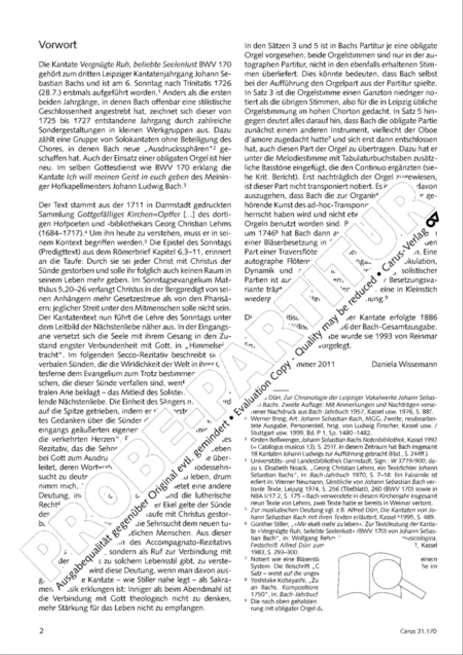 O blessed rest, o welcome heart's delight (Vergnugte Ruh, beliebte Seelenlust) Orchestra scores gallery preview page 3