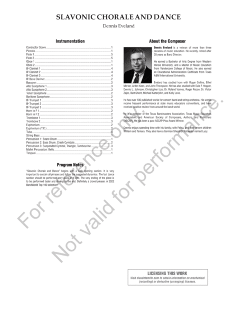 Slavonic Chorale And Dance Concert Band scores gallery preview page 3