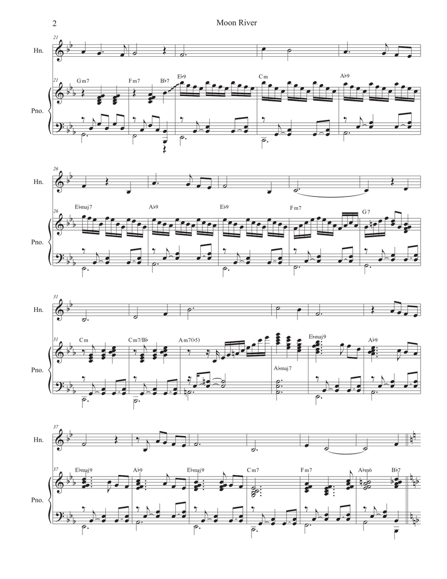 Moon River Moon River Piano scores gallery preview page 2
