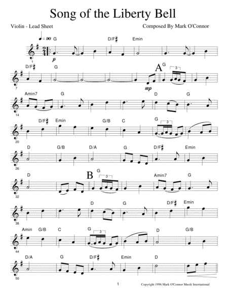 Liberty! Seven Folk Tunes for Violin (violin and lead sheets) image number null