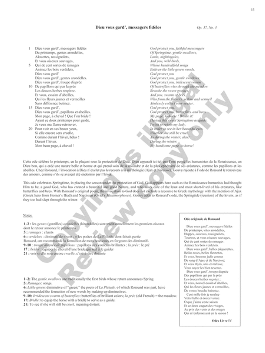 Songs of Gouvy, Volume 1: 40 poèmes de Pierre de Ronsard; 12 poèmes de La Pleïade Piano Accompaniment scores gallery preview page 38