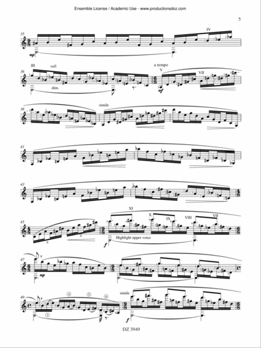 Four Sinister Studies Classical Guitar scores gallery preview page 5