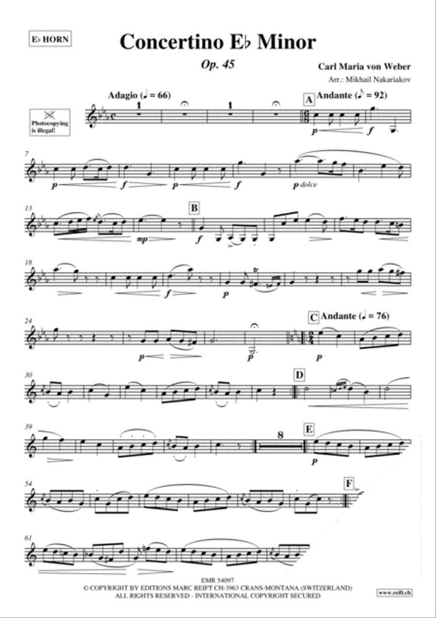 Concertino Eb Minor Horn scores gallery preview page 3