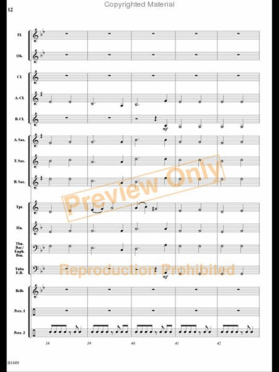 Quest of the Knights Templar Concert Band scores gallery preview page 11
