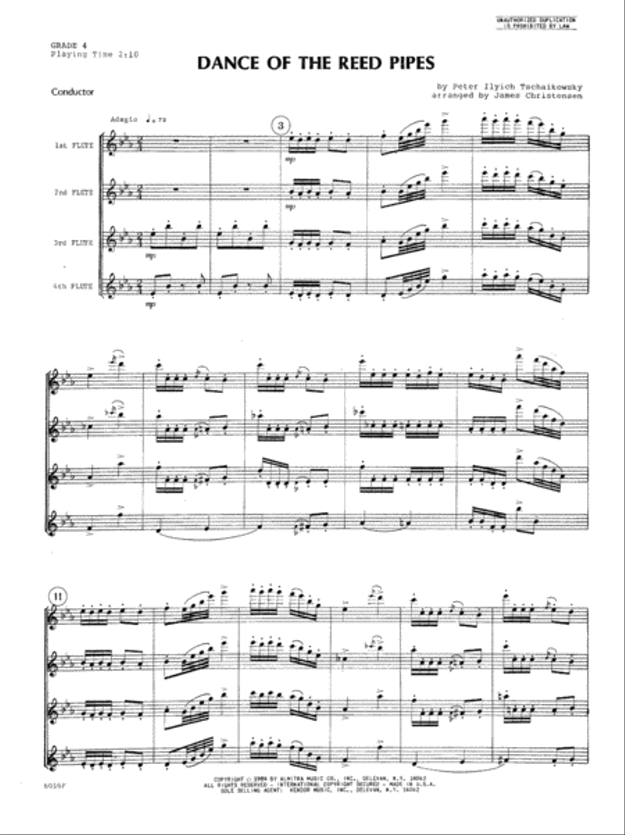 Dance Of The Reed Pipes (from The Nutcracker Suite) Flute Quartet scores gallery preview page 2