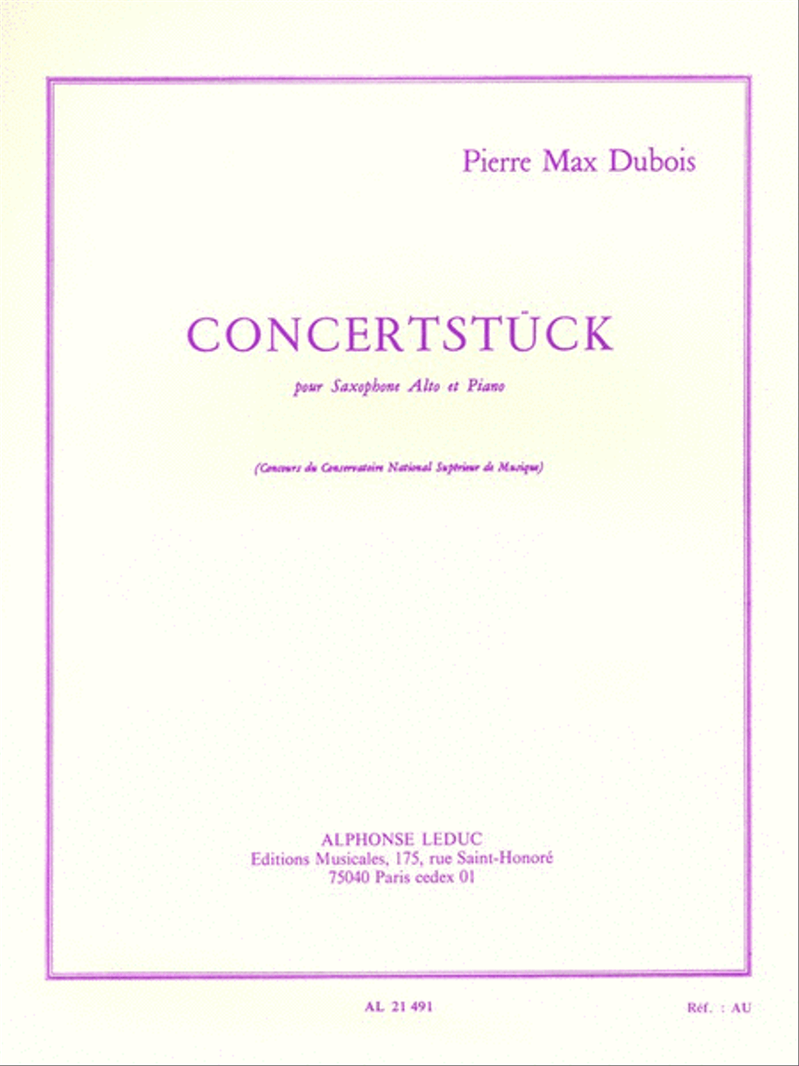 Concertstuck (saxophone-alto & Piano) Saxophone scores gallery preview page 1