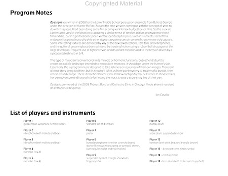 Dystopia Percussion Ensemble scores gallery preview page 3