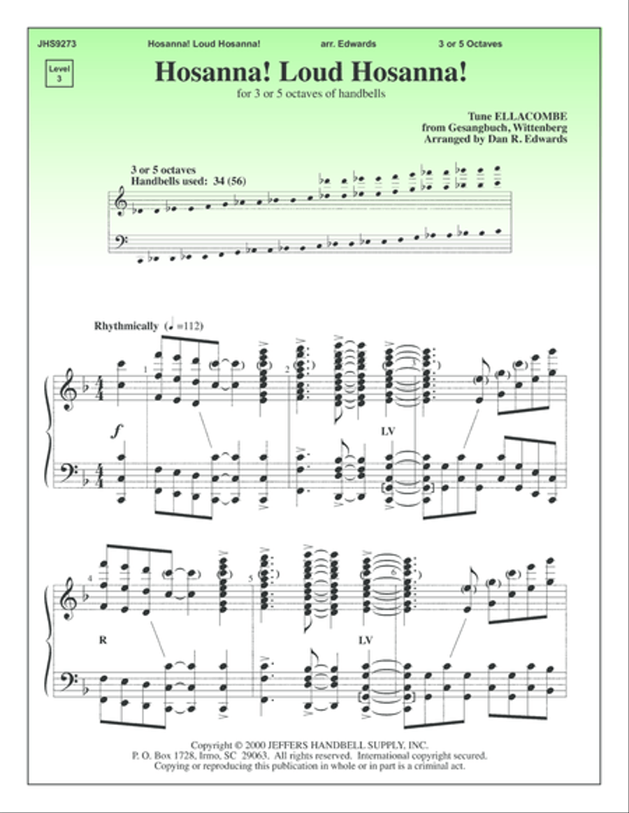 Hosanna Loud Hosanna Hosanna Loud Hosanna 5-Octaves scores gallery preview page 1