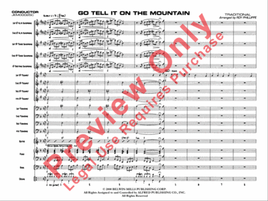Go Tell It on the Mountain Jazz Ensemble scores gallery preview page 4
