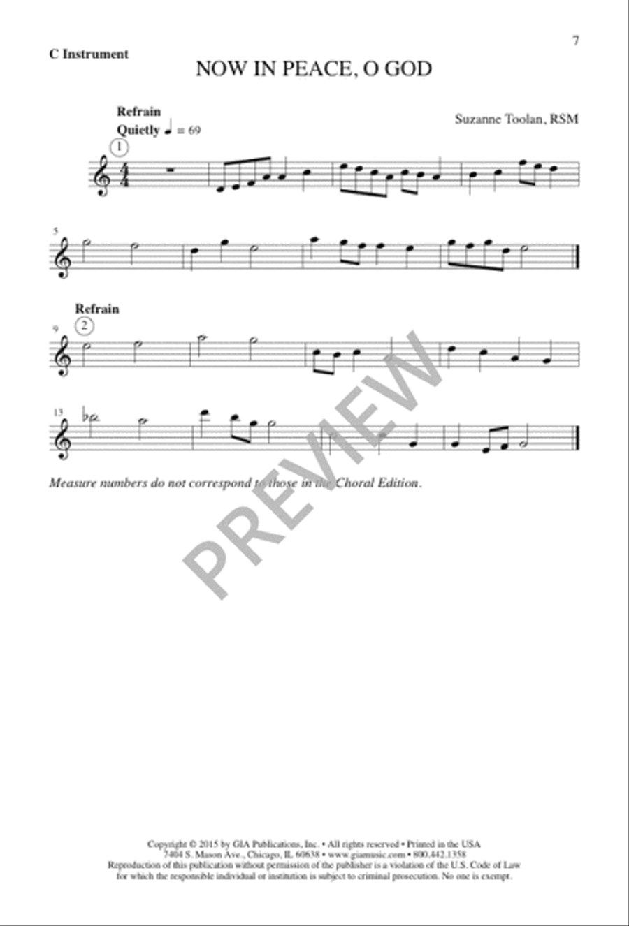 Now in Peace, O God 4-Part scores gallery preview page 8