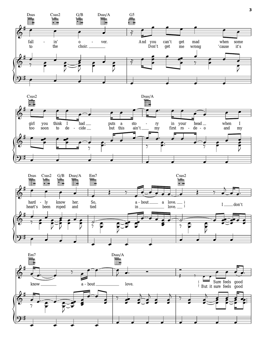 Feels Good At First Piano, Vocal, Guitar scores gallery preview page 3