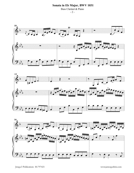 BACH: Sonata BWV 1031 for Bass Clarinet & Piano image number null