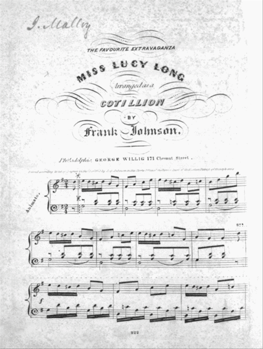 The Favourite Extravaganza. Miss Lucy Long Piano Solo scores gallery preview page 1
