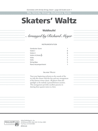 Book cover for Skaters' Waltz: Score