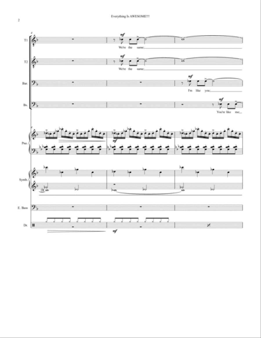 Everything Is Awesome (awesome Remixx!!!) Small Ensemble scores gallery preview page 2