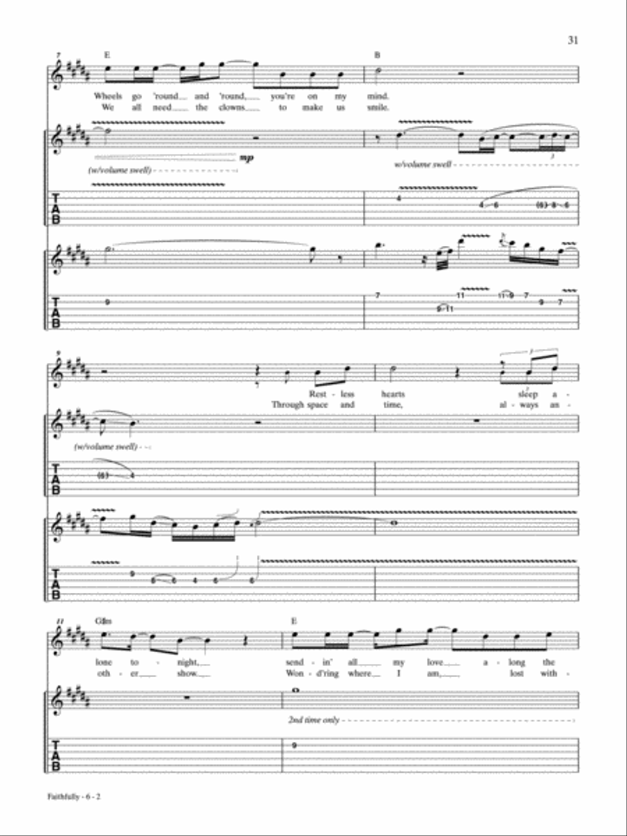 Faithfully Faithfully Electric Guitar scores gallery preview page 2