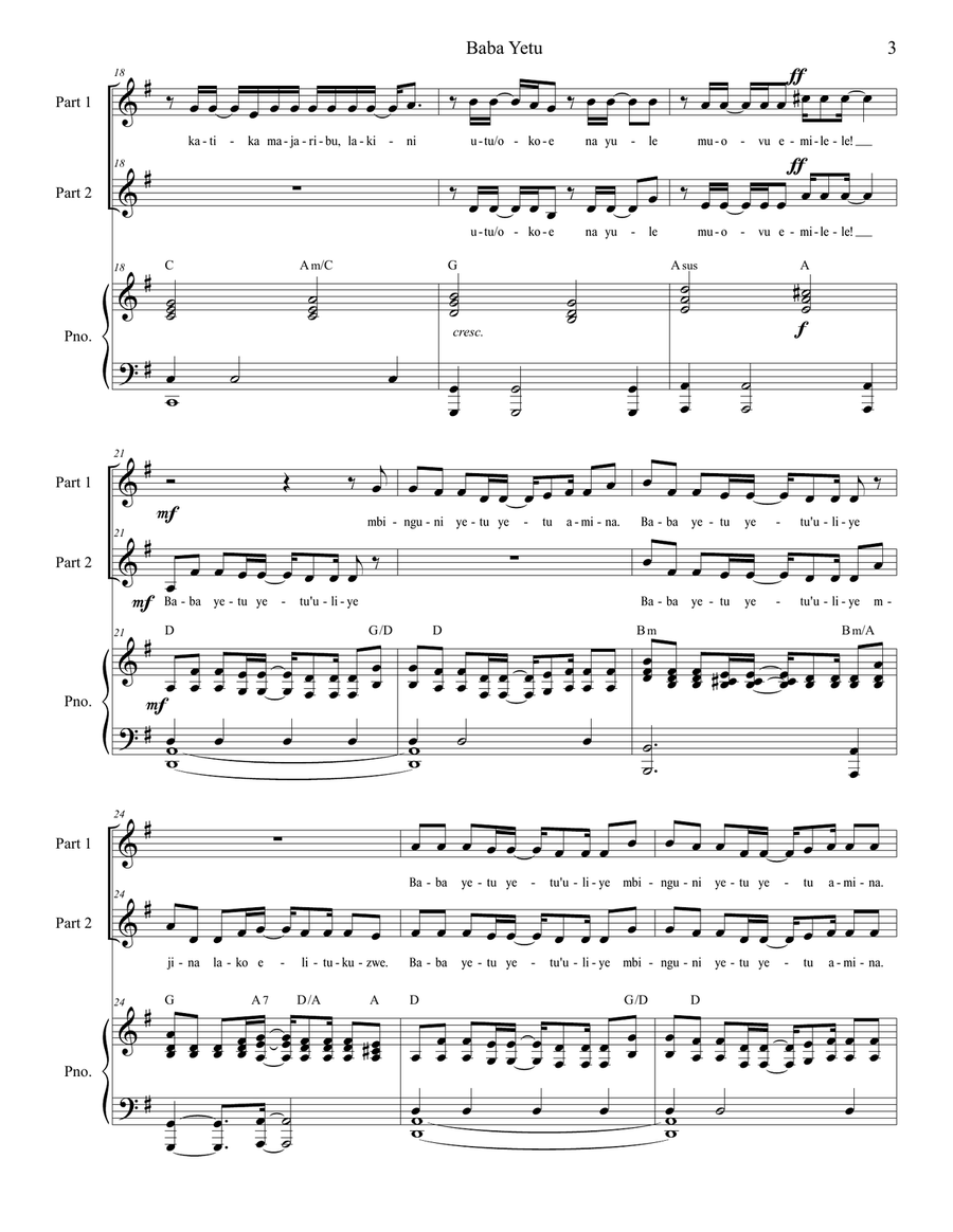 Baba Yetu 2-Part scores gallery preview page 3