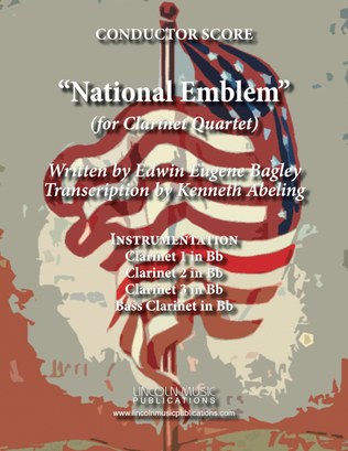 Book cover for March - National Emblem (for Clarinet Quartet)