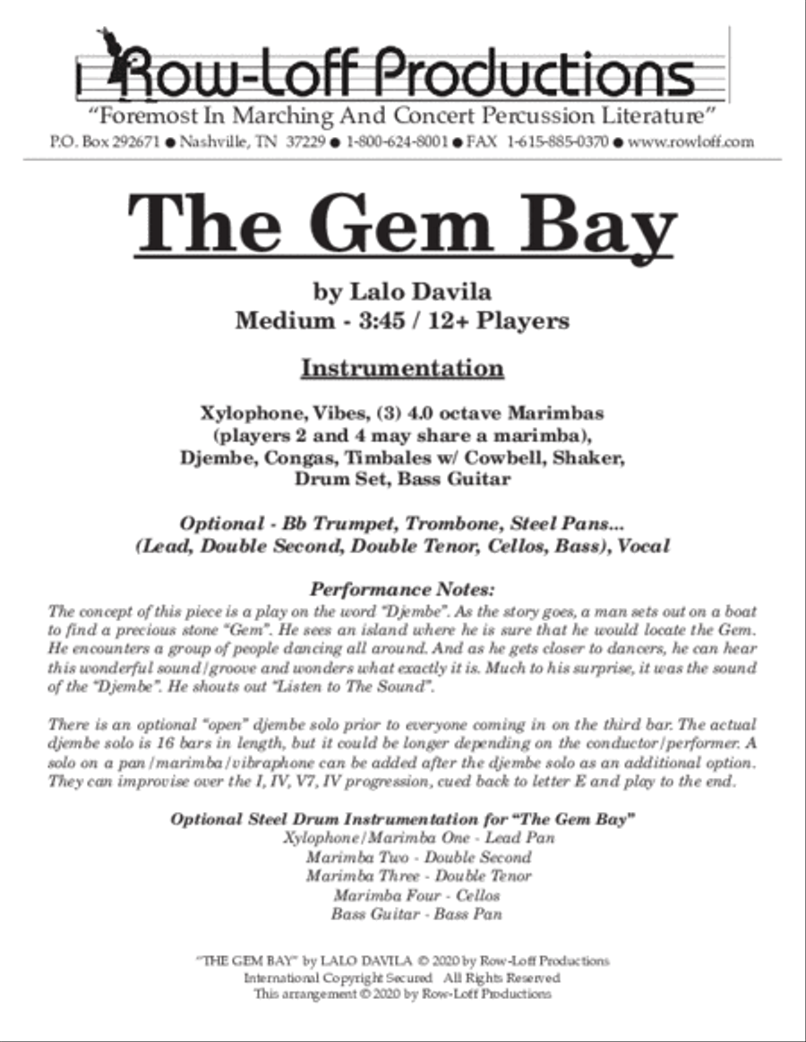 Gem Bay, The Percussion Ensemble scores gallery preview page 2