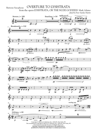Overture to Lysistrata (arr. Peter Stanley Martin) - Baritone Saxophone