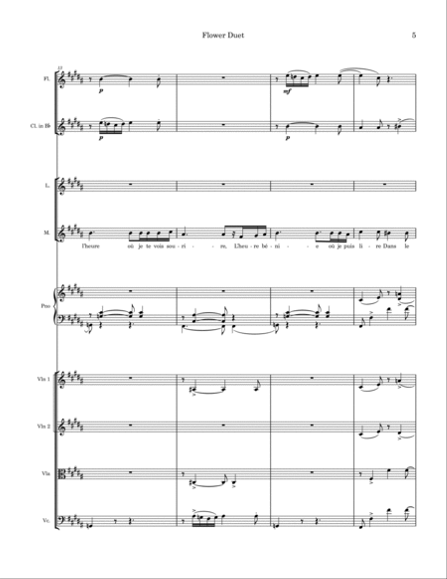Flower Song from Lakme Chamber Orchestra scores gallery preview page 5