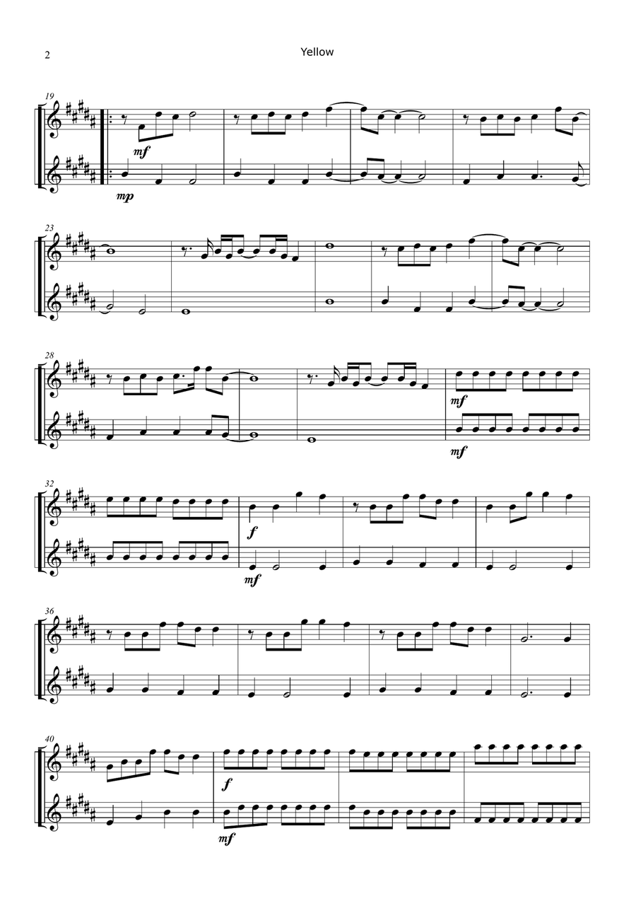 Yellow Woodwind Duet scores gallery preview page 2