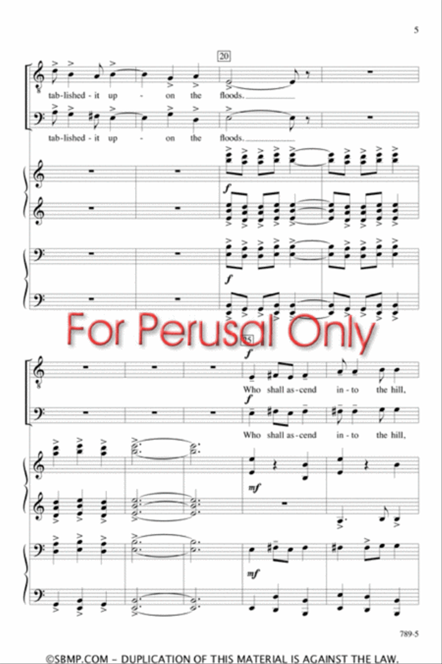 Psalm 24 - SATB Octavo 4-Part scores gallery preview page 4