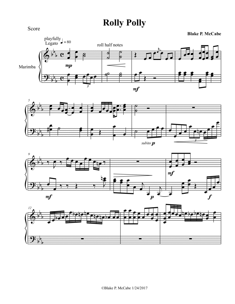 Rolly Polly Marimba scores gallery preview page 1