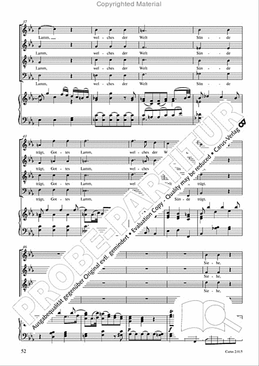 Carl Philipp Emanuel Bach & Gottfried August Homilius. Motets and Choruses Choir scores gallery preview page 54