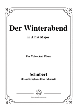 Book cover for Schubert-Der Winterabend,in A flat Major,D.938,for Voice and Piano