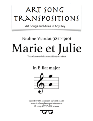 VIARDOT: Marie et Julie (transposed to E-flat major)