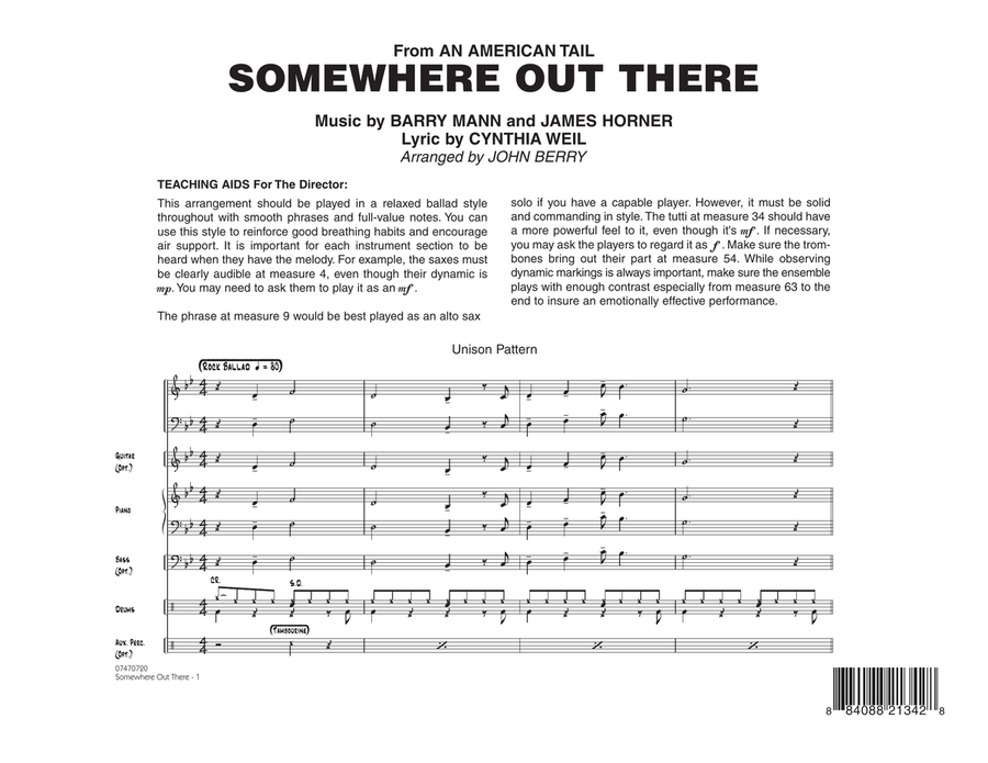 Somewhere Out There - Full Score Jazz Ensemble scores gallery preview page 1