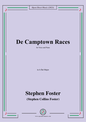Book cover for S. Foster-De Camptown Races,in A flat Major