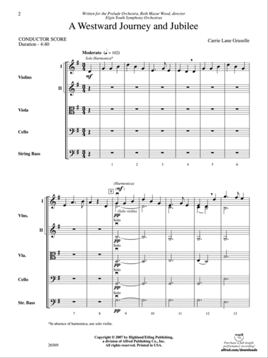 A Westward Journey and Jubilee String Orchestra scores gallery preview page 2