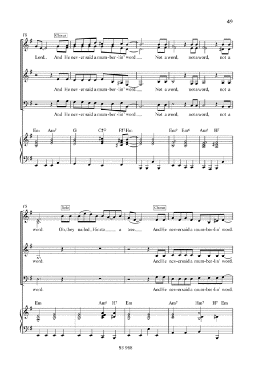 He Never Said A Mumblin' Word 3-Part scores gallery preview page 2