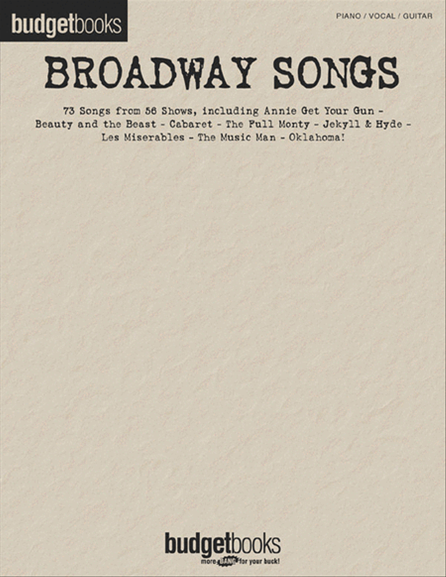 Broadway Songs Piano, Vocal, Guitar scores gallery preview page 1