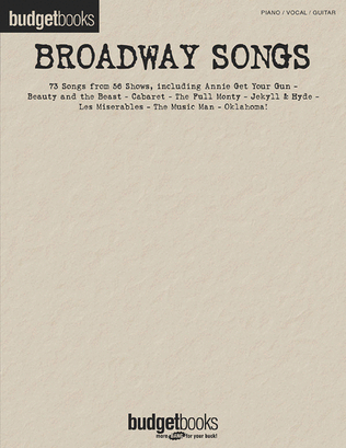 Book cover for Broadway Songs